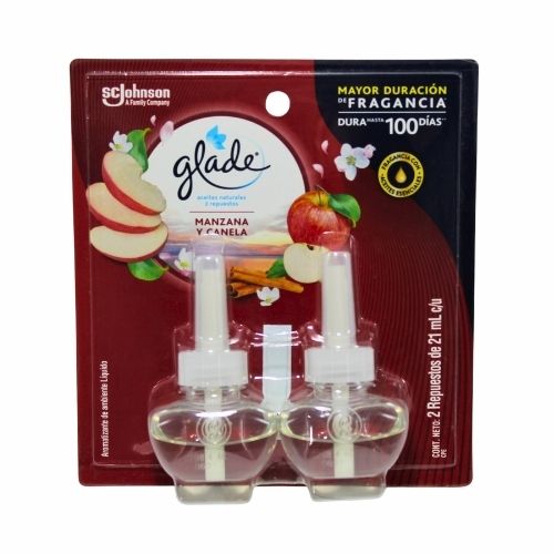 Ambientador Glade Aceite Repuesto x2u. Manzana Canela 21ml