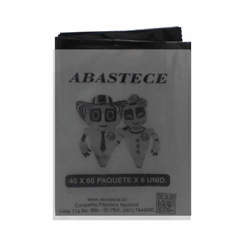 Bolsa Basura Negra 40 x 60 Para Papelera Cal 2.3 Paq x6u.