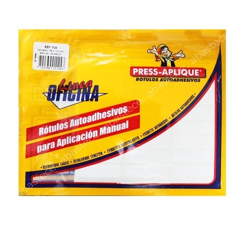 Press Aplique 38 X 12 X 480 Rotulos Sobre Blanco Ref: 1124