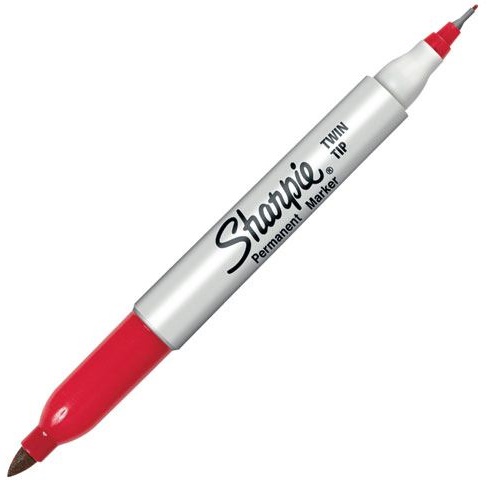Marcador Sharpie Permanente Doble Punta Twin Tip Rojo