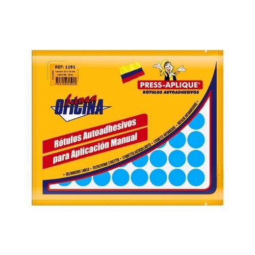 Press Aplique 13 Mm X 1064 Rotulos Sobre Azul  Ref: 1191
