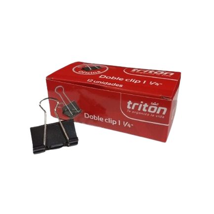 Manecilla Doble Clip 1 1/4 Pulgadas Caja por 12 Unidades