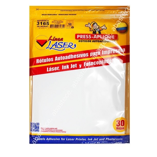 Press Aplique 78.7 X 46.6 X 300u.carpeta Laser Ref: 3165 en Abastece.co
