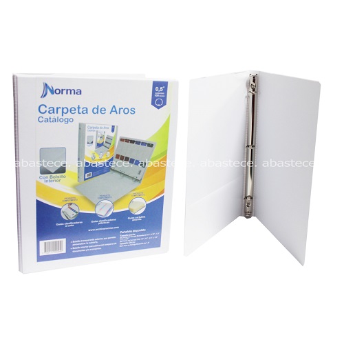 Pasta 3 Argollas 105 0.5 Pulgada Blanca Norma 500094