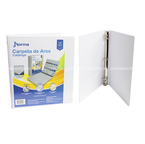 Pasta 3 argollas 105 1 pulgada blanca Norma 500095