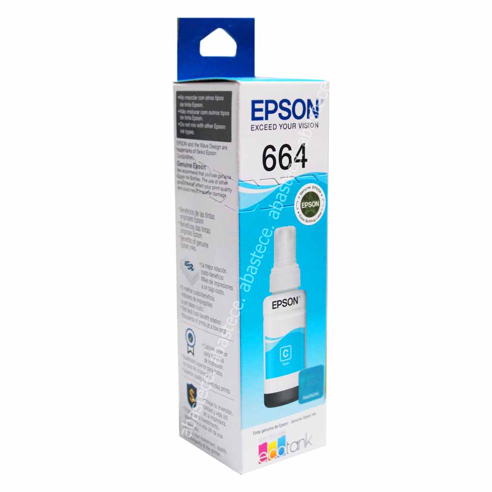 Tinta Botella Epson T664220 Cyan L200/210/350/355/555
