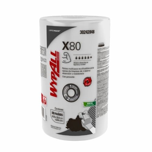 Paños de Limpieza Wypall X80 Rollo x 80 paños Ref: 30242848