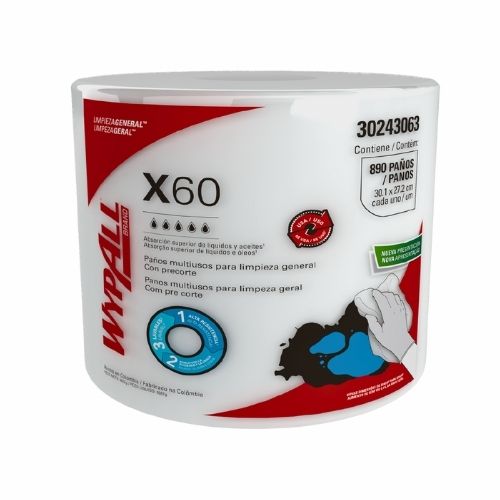 Paños de Limpieza Wypall X60 Rollo x 890 paños Ref: 30243063