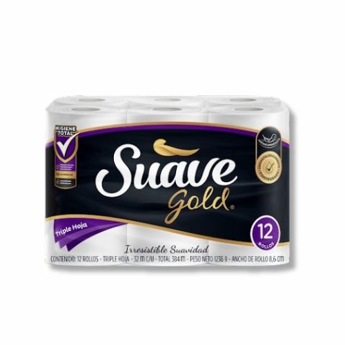 Papel Higienico Suave Gold Blanco Triple H. Paq.x12 Rollos X 32m Ref: 100330921