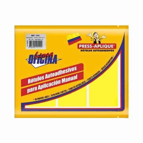 press aplique 100 x 53 sobre x45u. amarillo  ref: 1010
