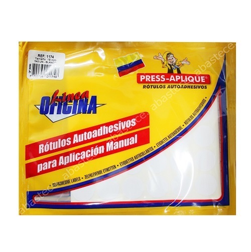 Press Aplique BL19 mm x 540 Rotulos Sobre Blanco Ref:1174