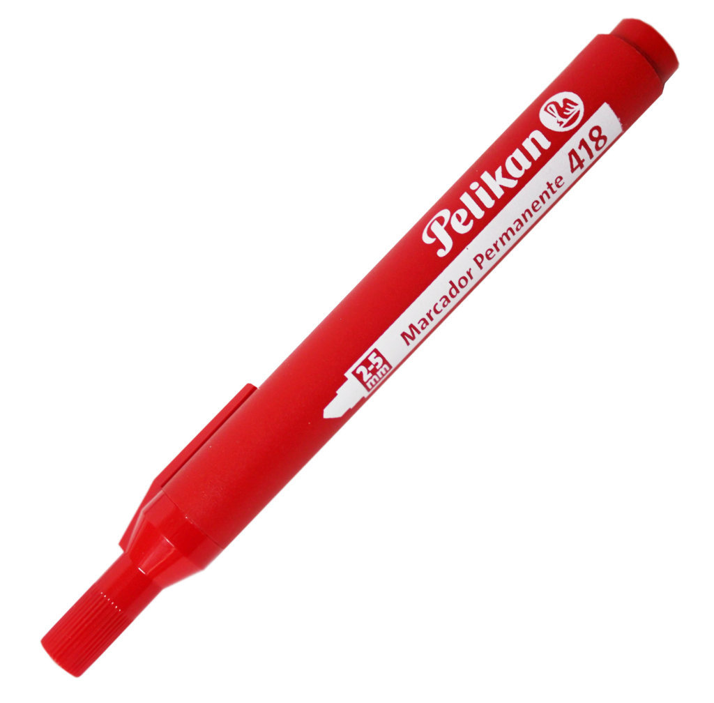marcador permanente pelikan 418 rojo (alta gama)