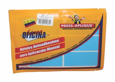 press aplique 69 x 35 azul sobre x 90u.  ref:1031