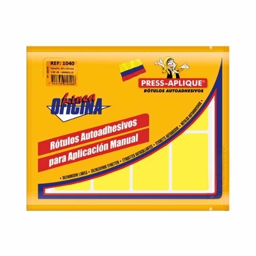 press aplique 53 x 34 amarillo sobre x 120u.  ref: 1040