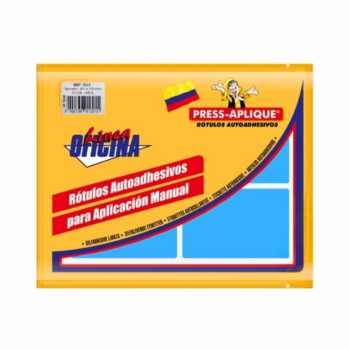 press aplique 81 x 53  azul sobre x 60u.  ref: 1021