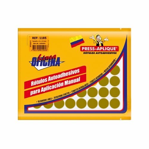 Press Aplique 13mm x 504 Rotulos Sobre Dorado Ref 1195