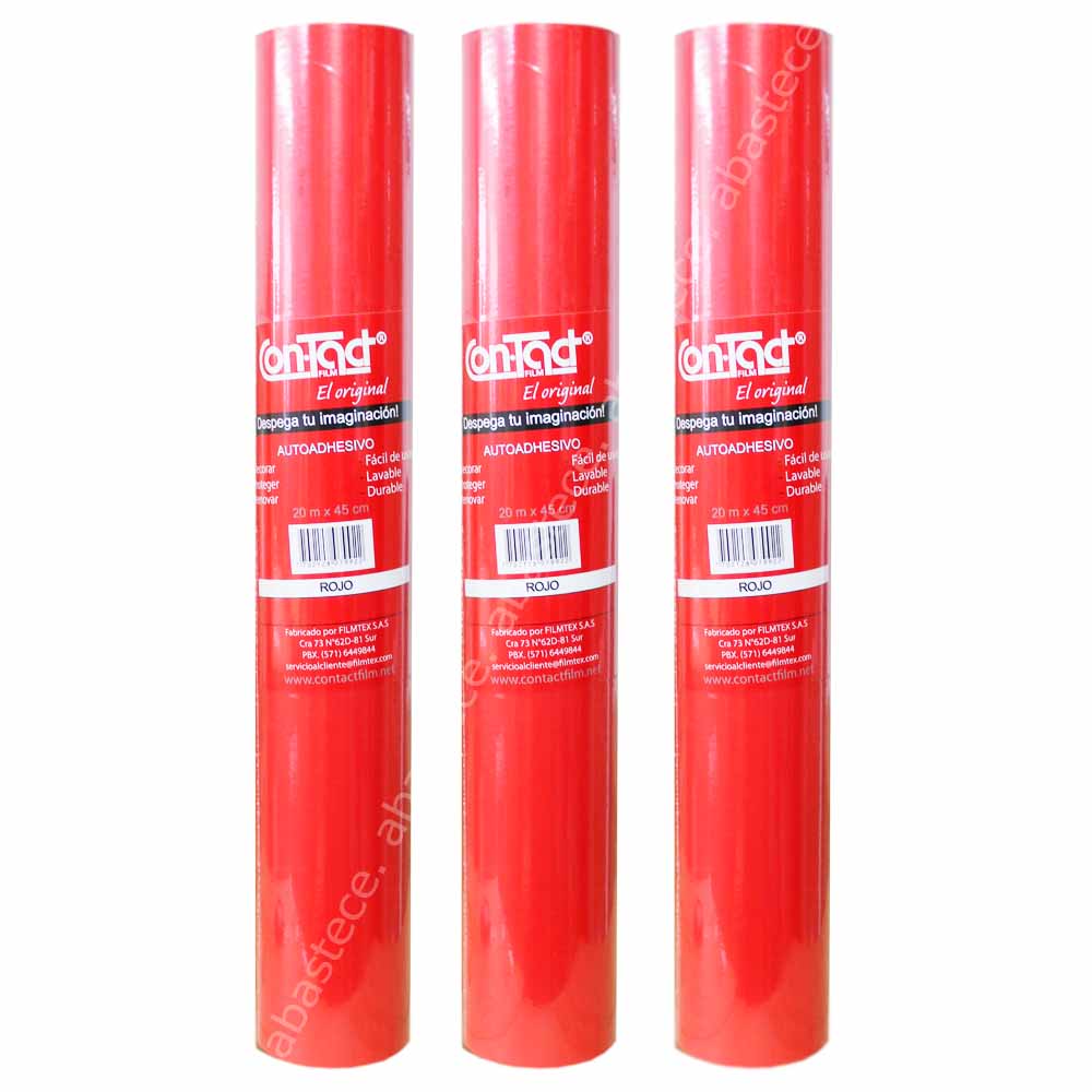 Rollo Autoadhesivo Contact Rojo por 20 Metros