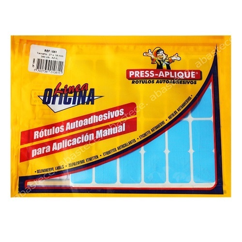 press aplique 27 x 19 sobre azul x 360u. ref: 1061