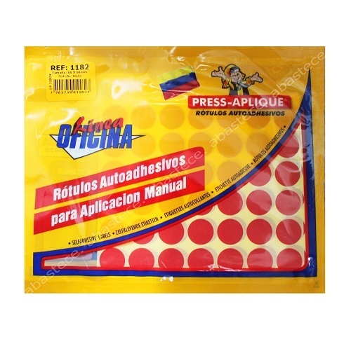 Press Aplique 16mm X714 Rotulos Sobre Rojo  Ref: 1182
