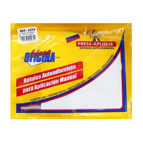 Press Aplique 22x16 x540 Rotulos Sobre Blanco Ref 1074