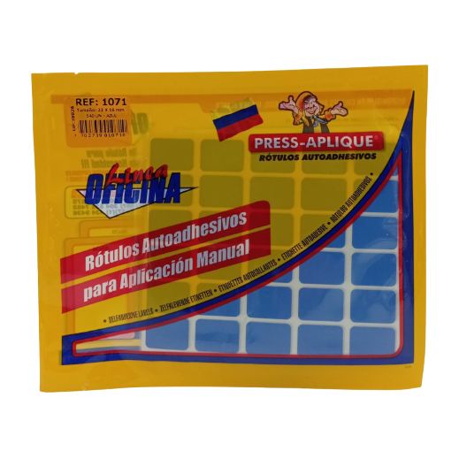 Press Aplique 22x16x540 Rotulos Sobre Azul Ref:1071