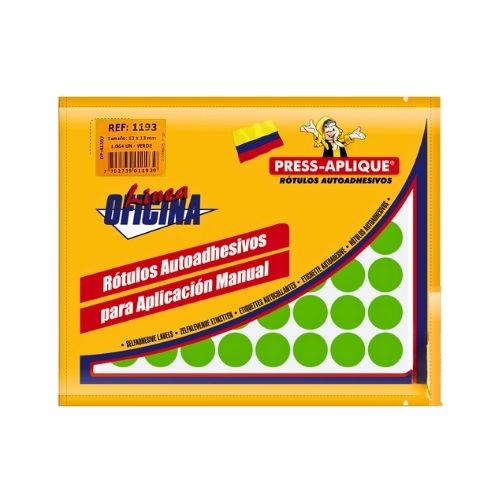 Press Aplique 13mm x1064 Rotulos Sobre Verde Ref 1193