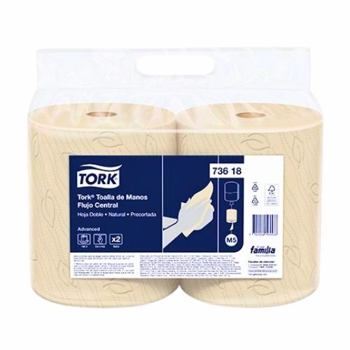 Toalla De Manos Familia 2 Rollos X100m Natural Doble H 73618
