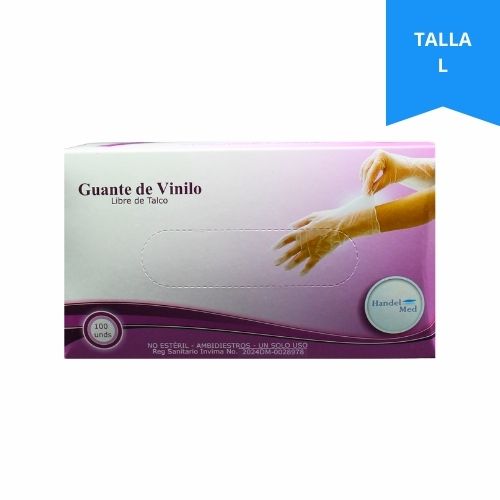 Guante Vinilo no Esteriles Transparentes Talla L Caja x100u.