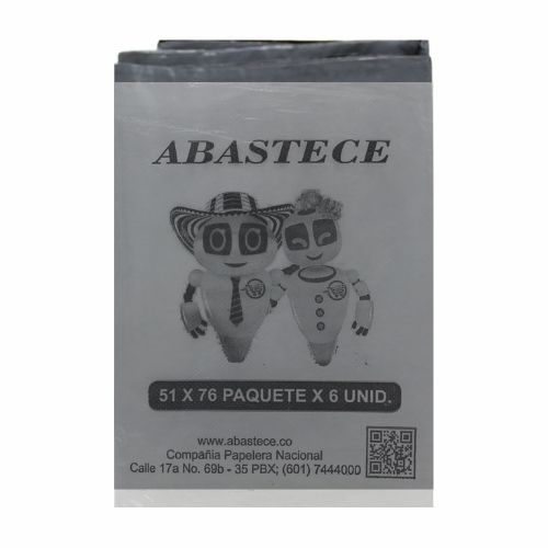 bolsa basura 51 x 76 corriente gris c.2.3 paq.x 6u.