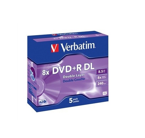 dvd+r dl (double layer) 8x , 240 min, 8.5gb caja x 5 unid