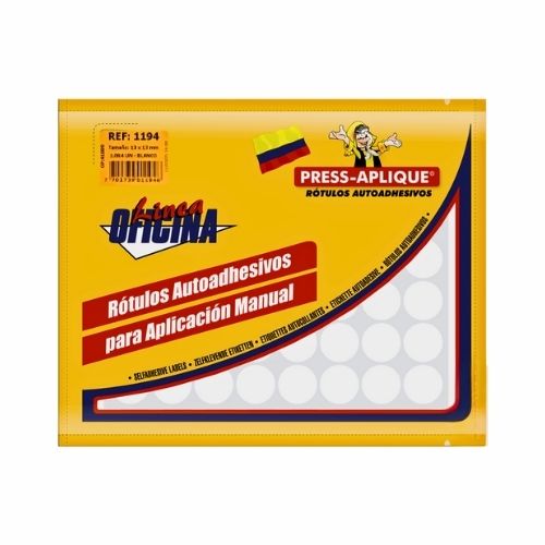 Press Aplique 13 Mm X 1064 Rotulos Sobre Blanco Ref: 1194
