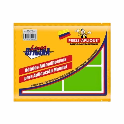 press aplique 81 x 53  verde sobre x 60u. ref: 1023