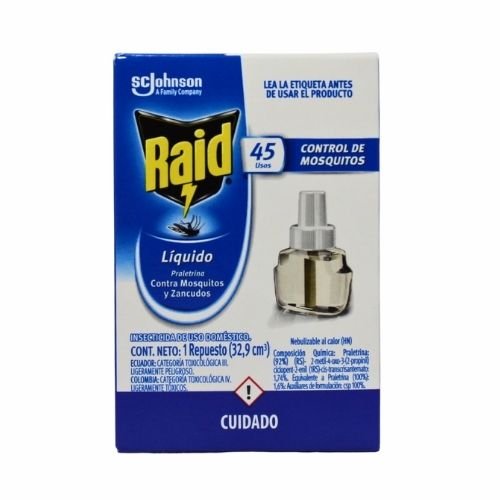 Insecticida Raid Liquido Electrico 45 Noches Repuesto 33ml (*)