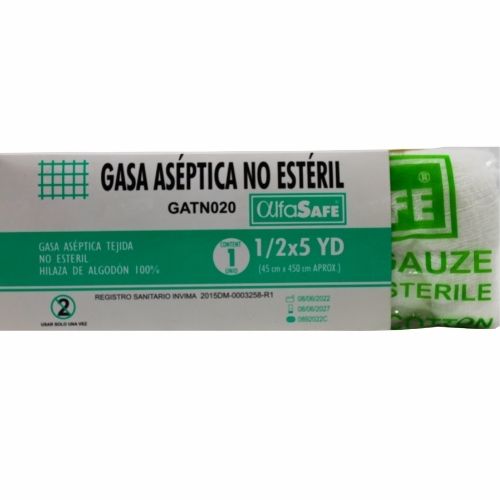 gasa aseptica no esteril tejida 1/2 x 5 yardas  (*)
