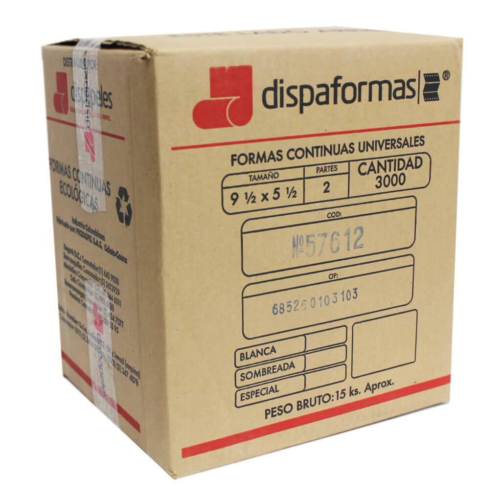 Forma Continua 9 1/2 X 5 1/2 2P. Blanca Dispaforma