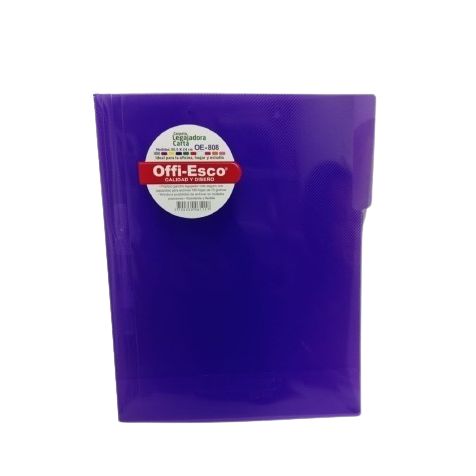 Folder Plastico Carta Con Gancho Morado