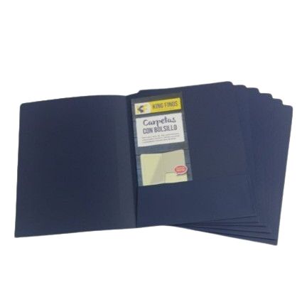 Carpeta de Presentacion Carta Con Bolsillo Azul x 6u. 240gr.