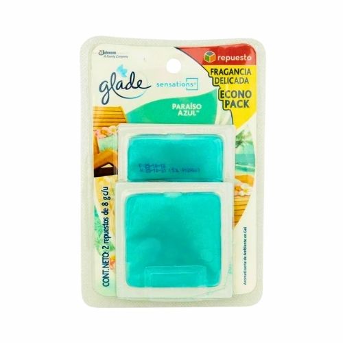 Ambientador Glade Gel Sensations Repuesto X2u. Paraiso Azul