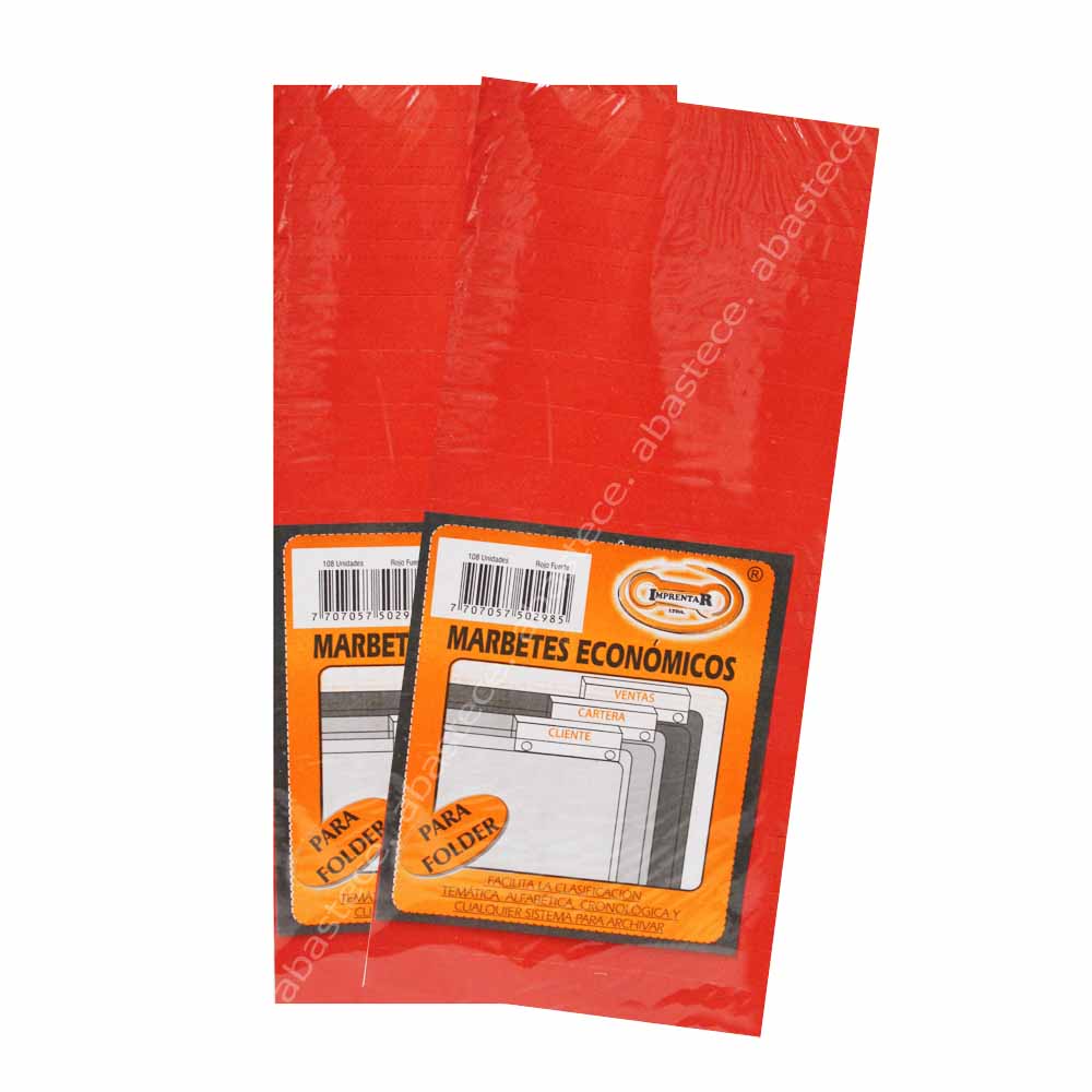 Marbete Folder Colgante Rojo Fuerte Imprentar
