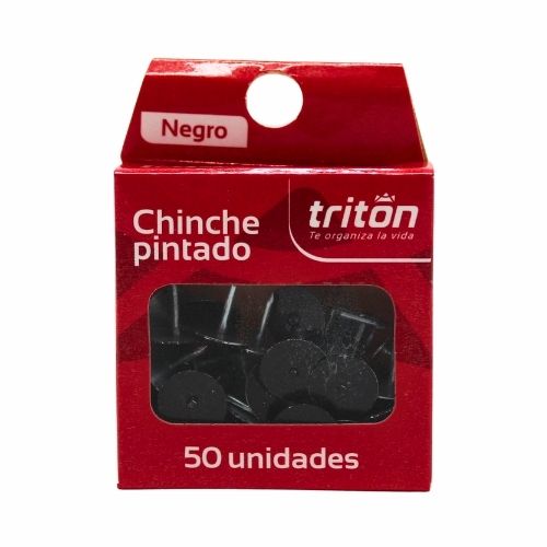 Chinche Metalico Triton Negro Caja x 50u.