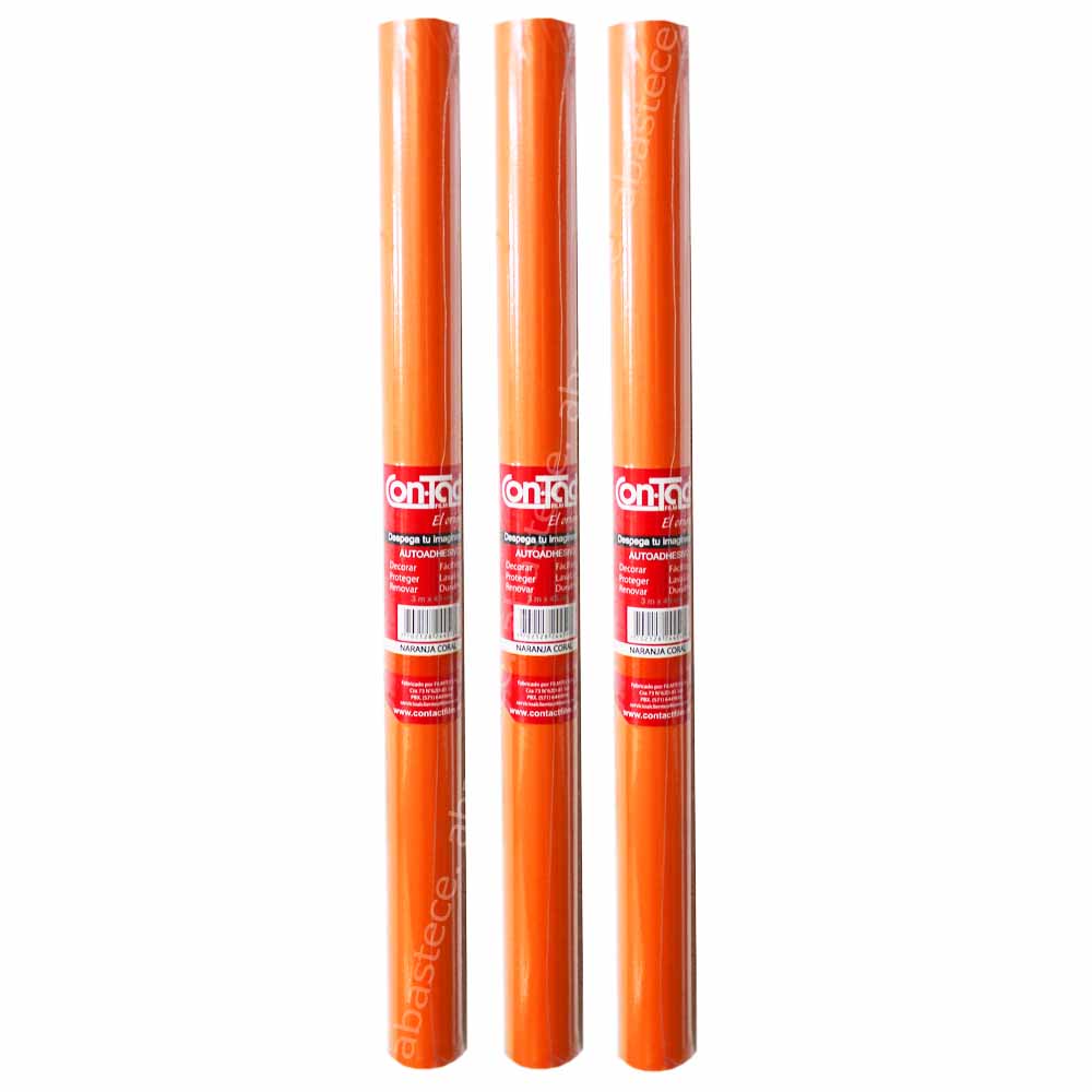 Rollo Autoadhesivo Anaranjado por 3 Metros