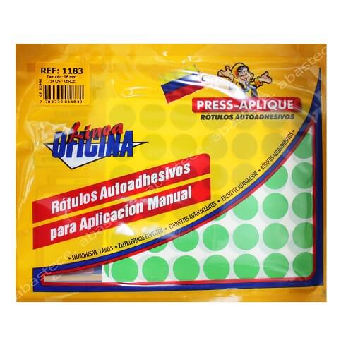 Press Aplique 16 Mm  X 714 Rotulos Sobre Verde Ref 1183
