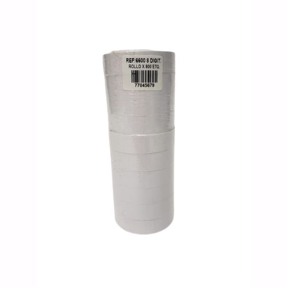 Rollo Adhesivo Etiquetadora Motex 8 Dig. Blanco Paqx10